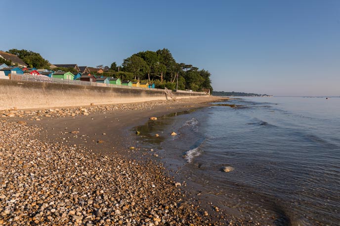 Looking at the sand and water at dog-friendly Bembridge Beach on the Isle of Wight