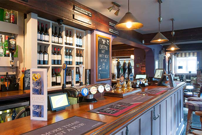 The welcoming bar at The Fishbourne on the Isle of Wight