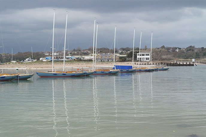 The harbour at Bembridge with boats in the water
