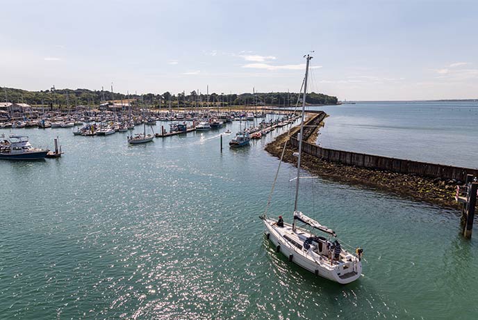 A bird's eye view of Yarmouth Harbour on the Isle of Wight